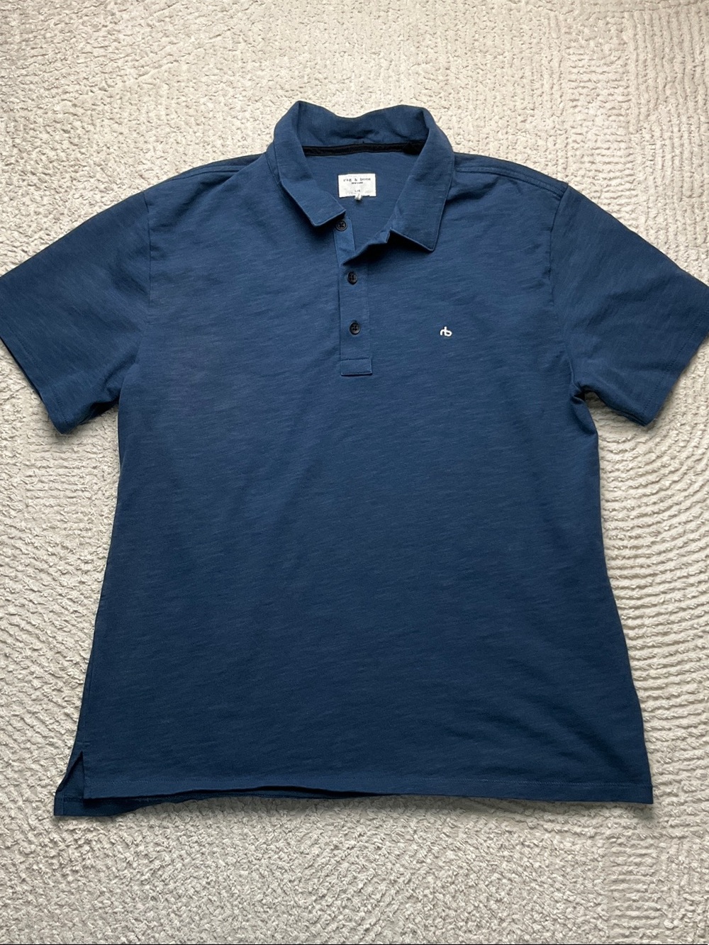 rag & bone Navy Short-Sleeve Polo Shirt